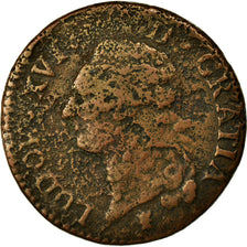 Coin, France, Louis XVI, Sol à l'Ecu, 1779, Limoges, F(12-15), Copper