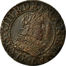 Coin, France, Louis XIII, Double Tournois, 1634, Tours, EF(40-45), Copper