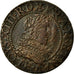 Coin, France, Louis XIII, Double Tournois, 1634, Tours, EF(40-45), Copper