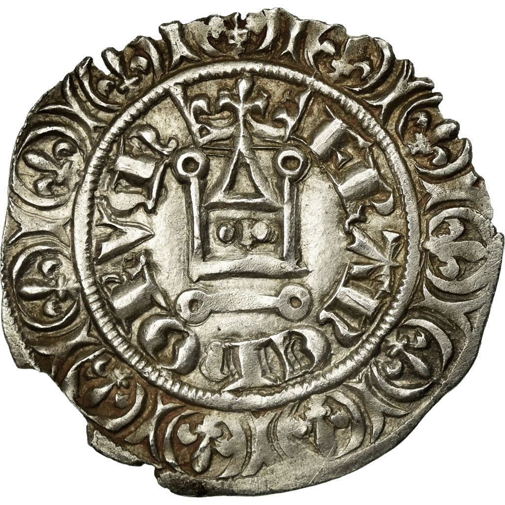 Coin, France, Philippe VI, Gros à la Couronne, AU(50-53), Silver, Duplessy:262