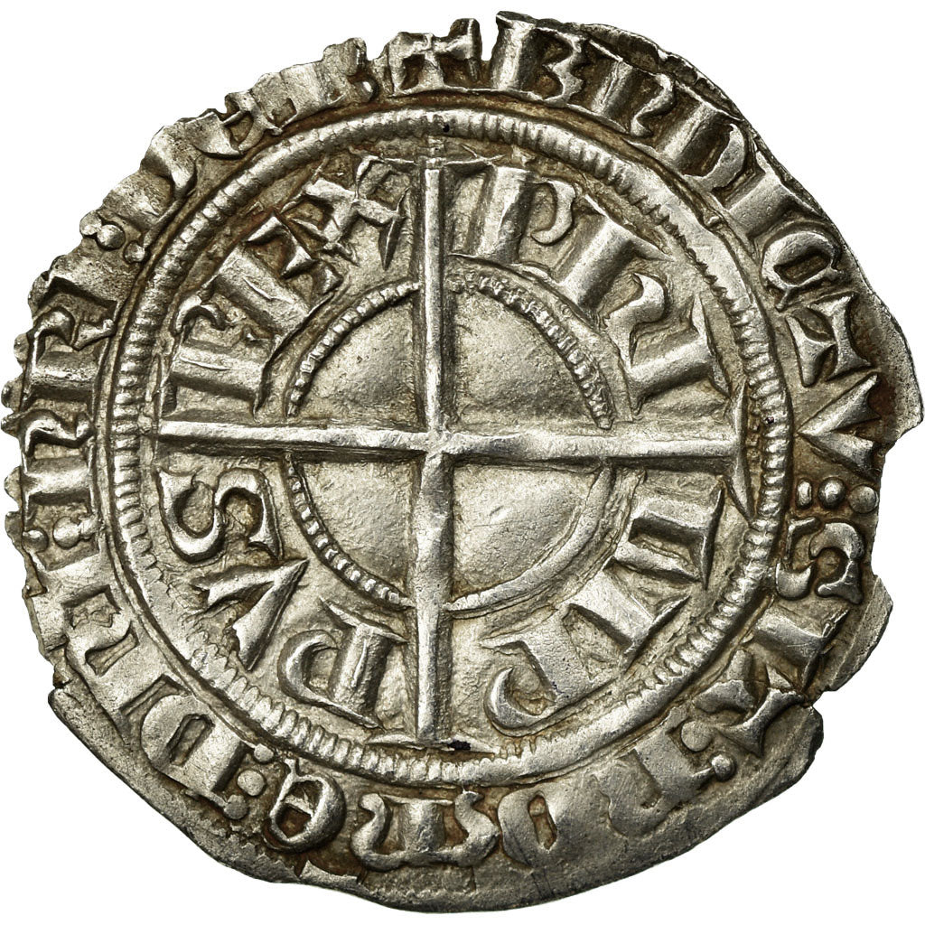 Coin, France, Philippe VI, Gros à la Couronne, AU(50-53), Silver, Duplessy:262