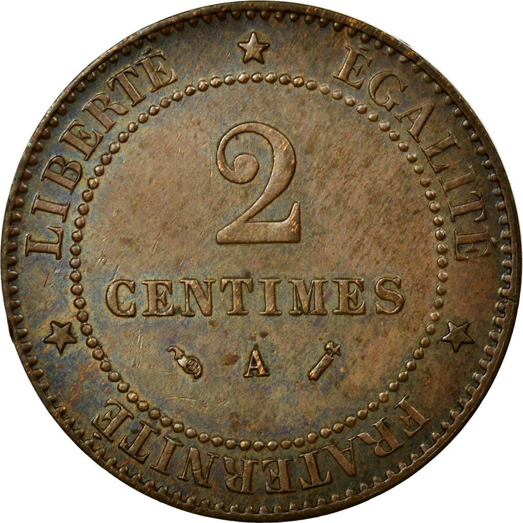 Monnaie, France, Cérès, 2 Centimes, 1892, Paris, SUP, Bronze, KM:827.1