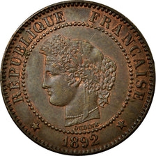 Monnaie, France, Cérès, 2 Centimes, 1892, Paris, SUP+, Bronze, Gadoury:105