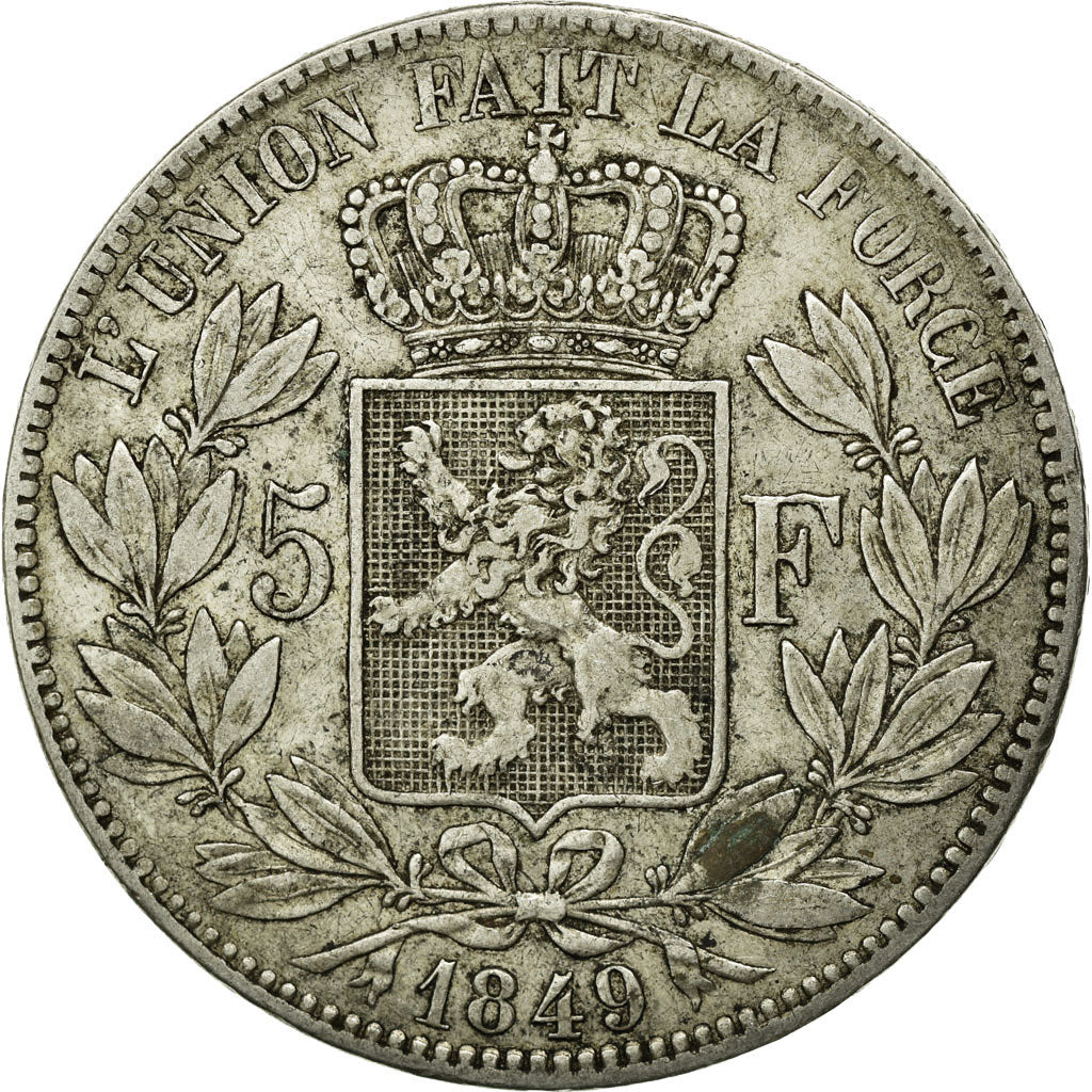 Coin, Belgium, Leopold I, 5 Francs, 5 Frank, 1849, EF(40-45), Silver, KM:17