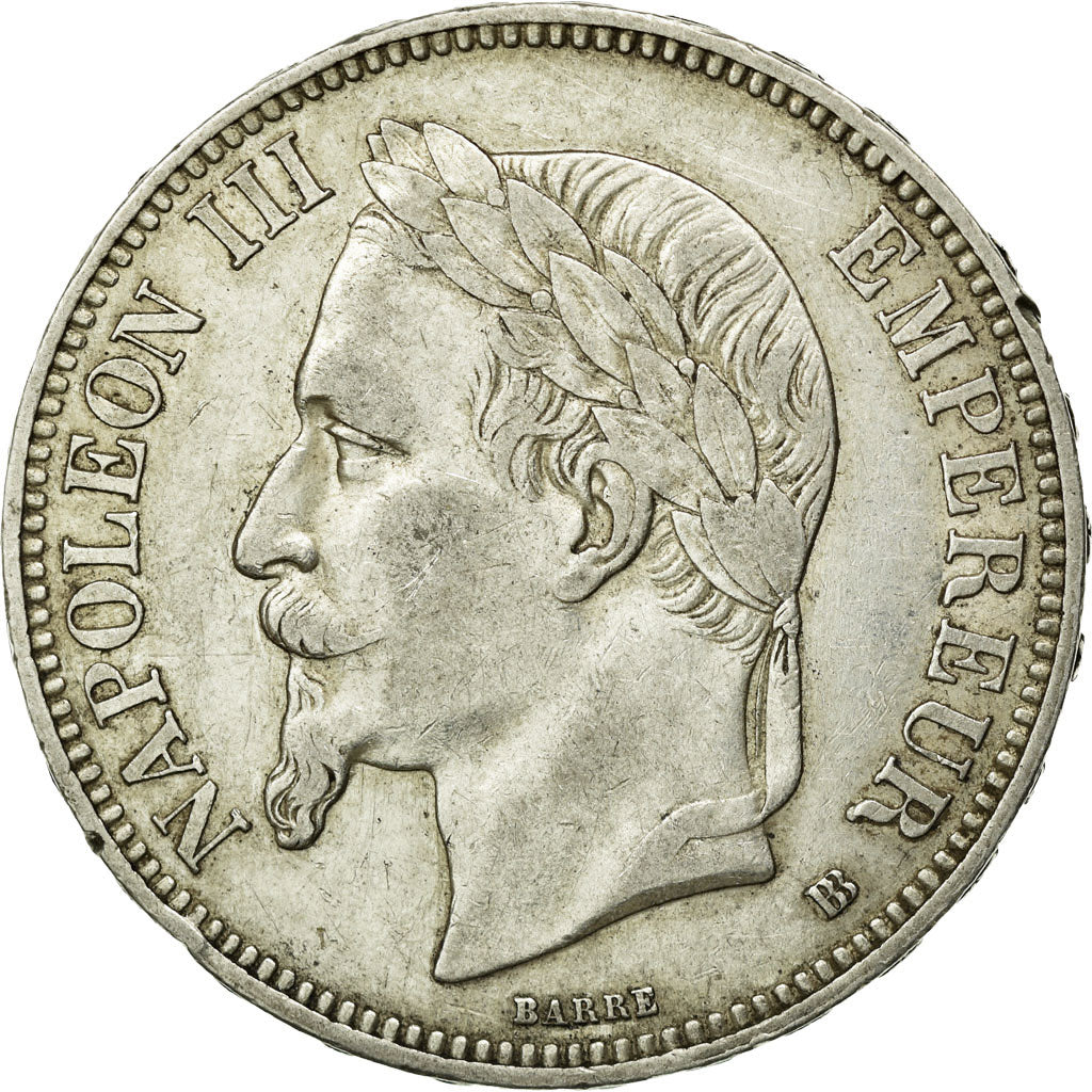 Coin, France, Napoleon III, 5 Francs, 1870, Strasbourg, EF(40-45), Silver