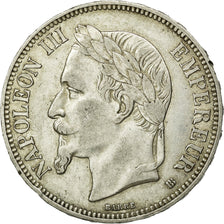 Coin, France, Napoleon III, 5 Francs, 1870, Strasbourg, EF(40-45), Silver