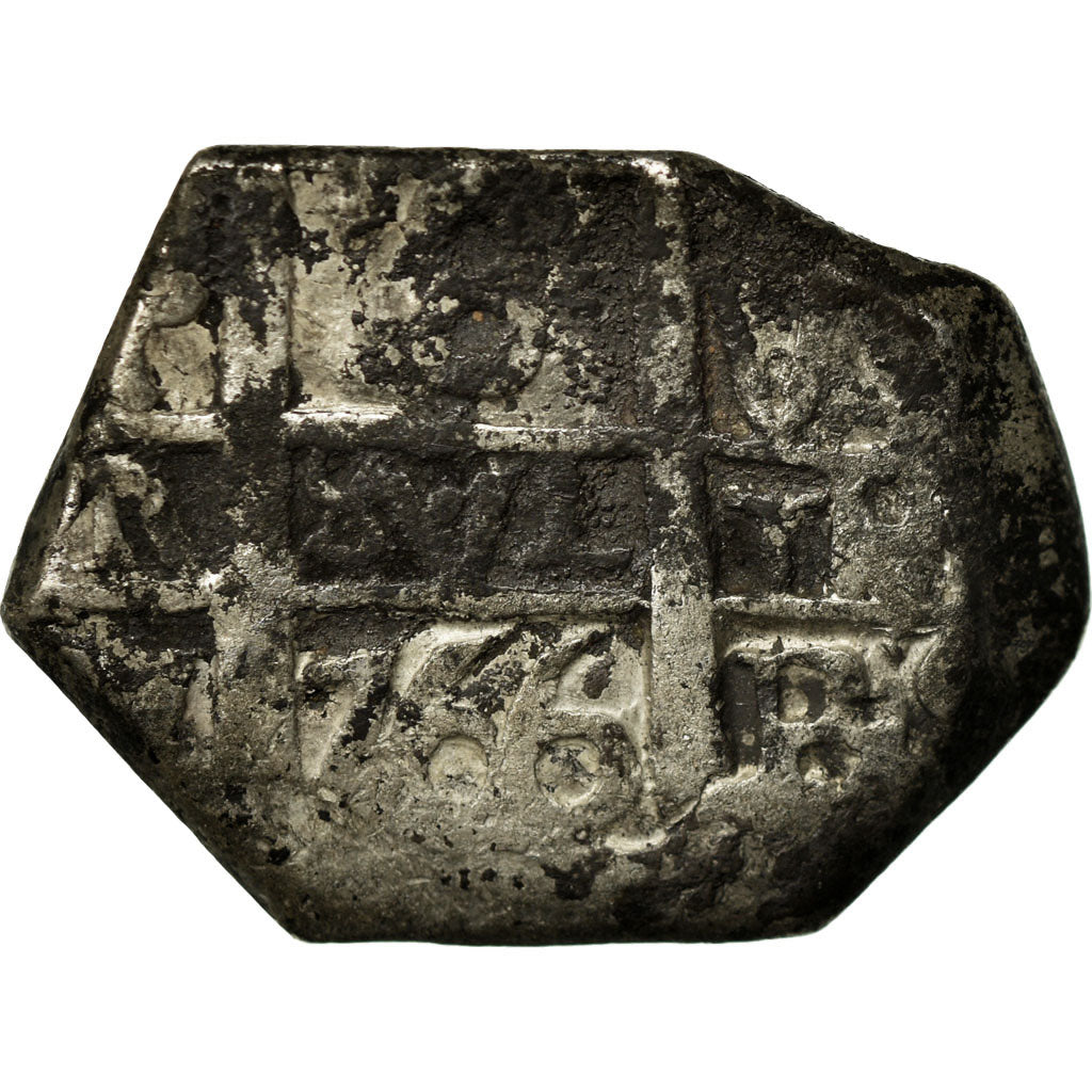 Munten, Bolivia, Charles III, 8 Reales, 1766, Potosi, FR+, Zilver, KM:45