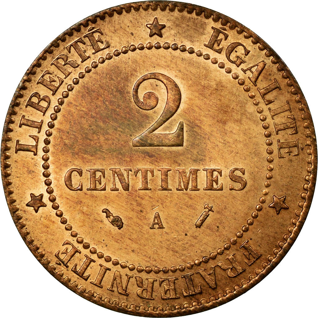 Monnaie, France, Cérès, 2 Centimes, 1892, Paris, SUP+, Bronze, Gadoury:105
