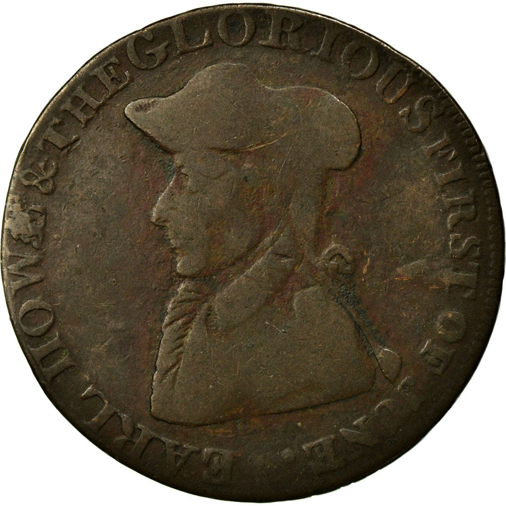 Coin, Ireland, Halfpenny Token, 1795, Dublin, VF(20-25), Copper, Withers:10