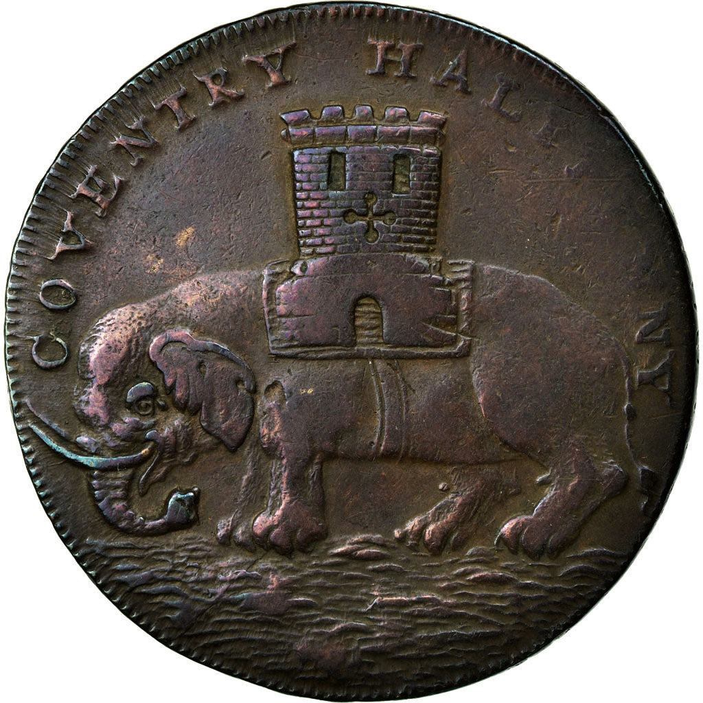 Moeda, Grã-Bretanha, Warwickshire, Halfpenny Token, 1793, Coventry, EF(40-45)