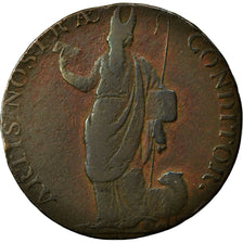 Coin, Great Britain, Yorkshire, Halfpenny Token, 1791, Leeds, VF(20-25), Copper