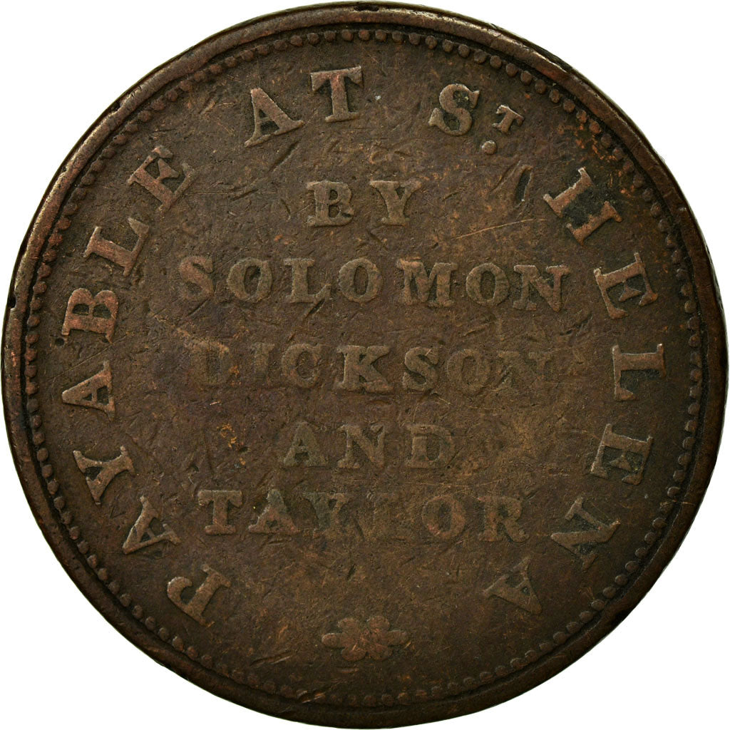 Coin, SAINT HELENA & ASCENSION, Halfpenny, 1821, VF(20-25), Copper, KM:Tn1