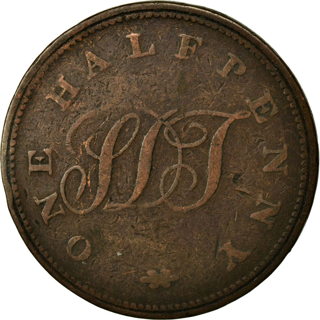 Coin, SAINT HELENA & ASCENSION, Halfpenny, 1821, VF(20-25), Copper, KM:Tn1