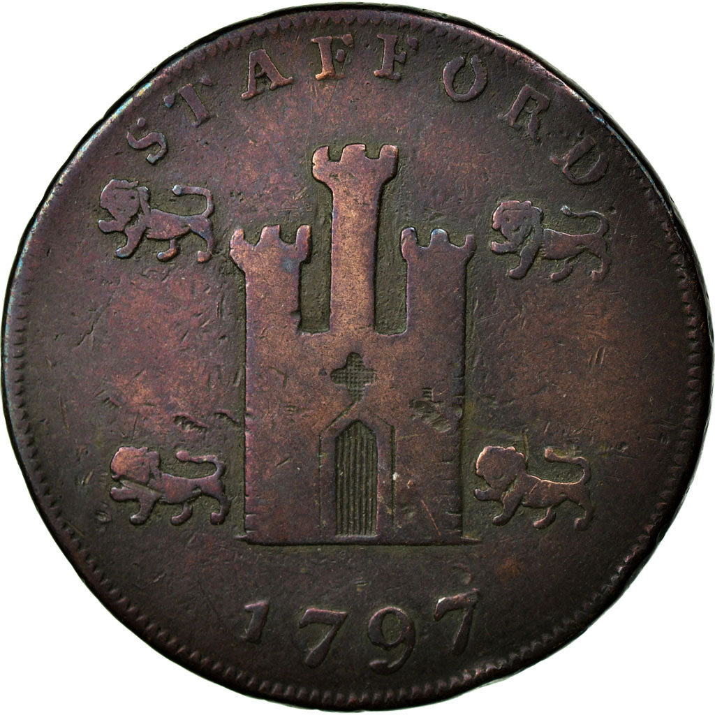Monnaie, Grande-Bretagne, Staffordshire, Halfpenny Token, 1797, Stafford, TB