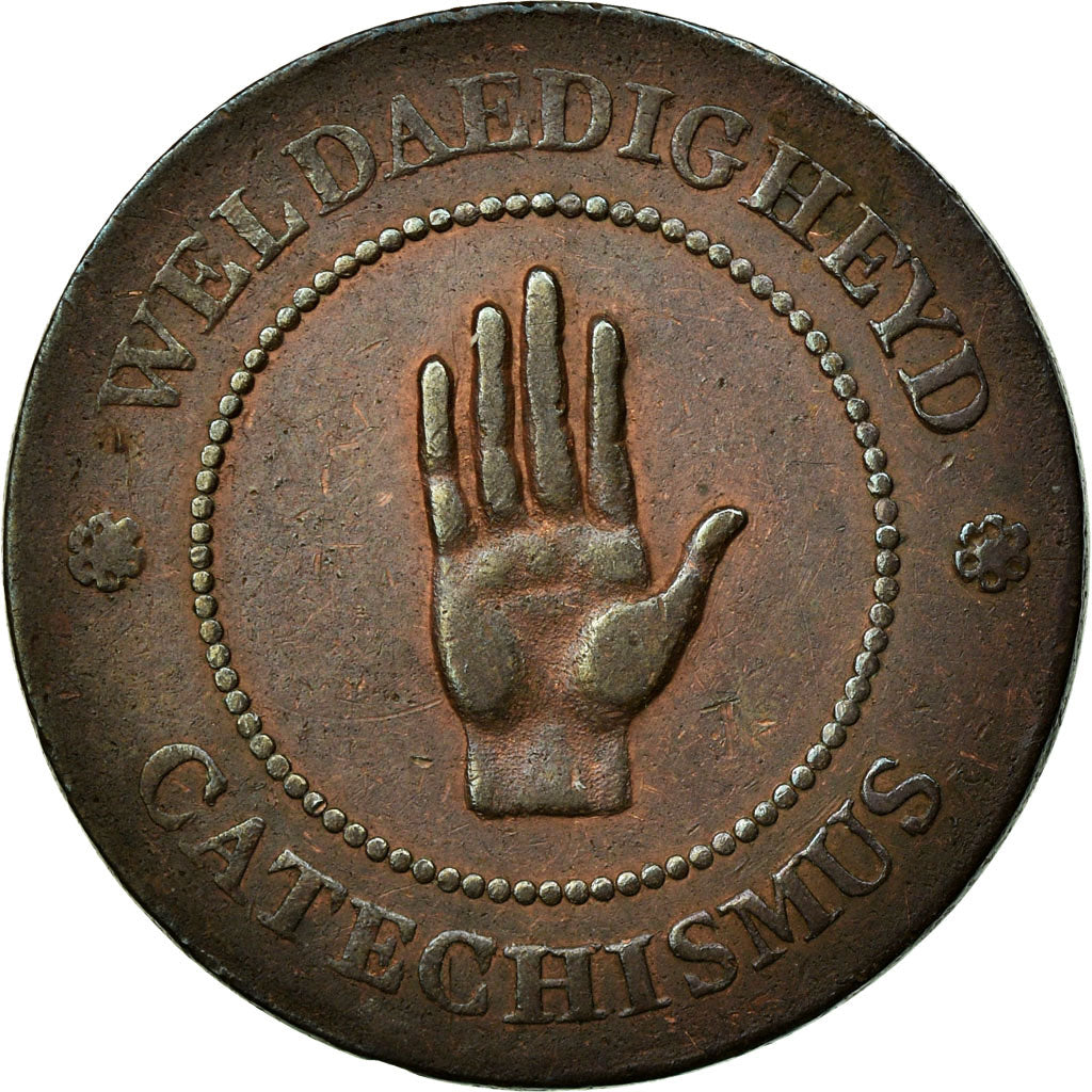 Belgia, Token, Weldaedigheyd Catechismus - Wellens - Anvers, 1823, EF(40-45)