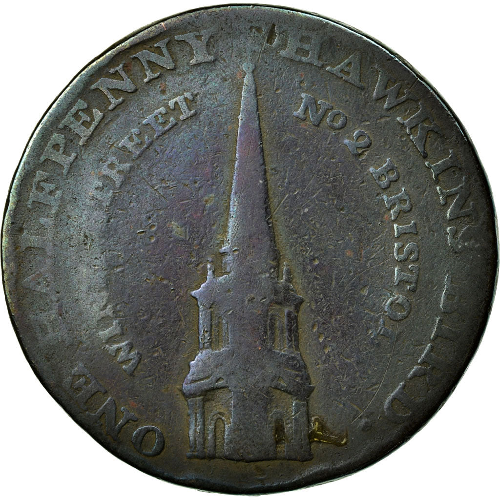 Coin, Great Britain, Somerset, Wine Street, Halfpenny Token, 1793, Bristol