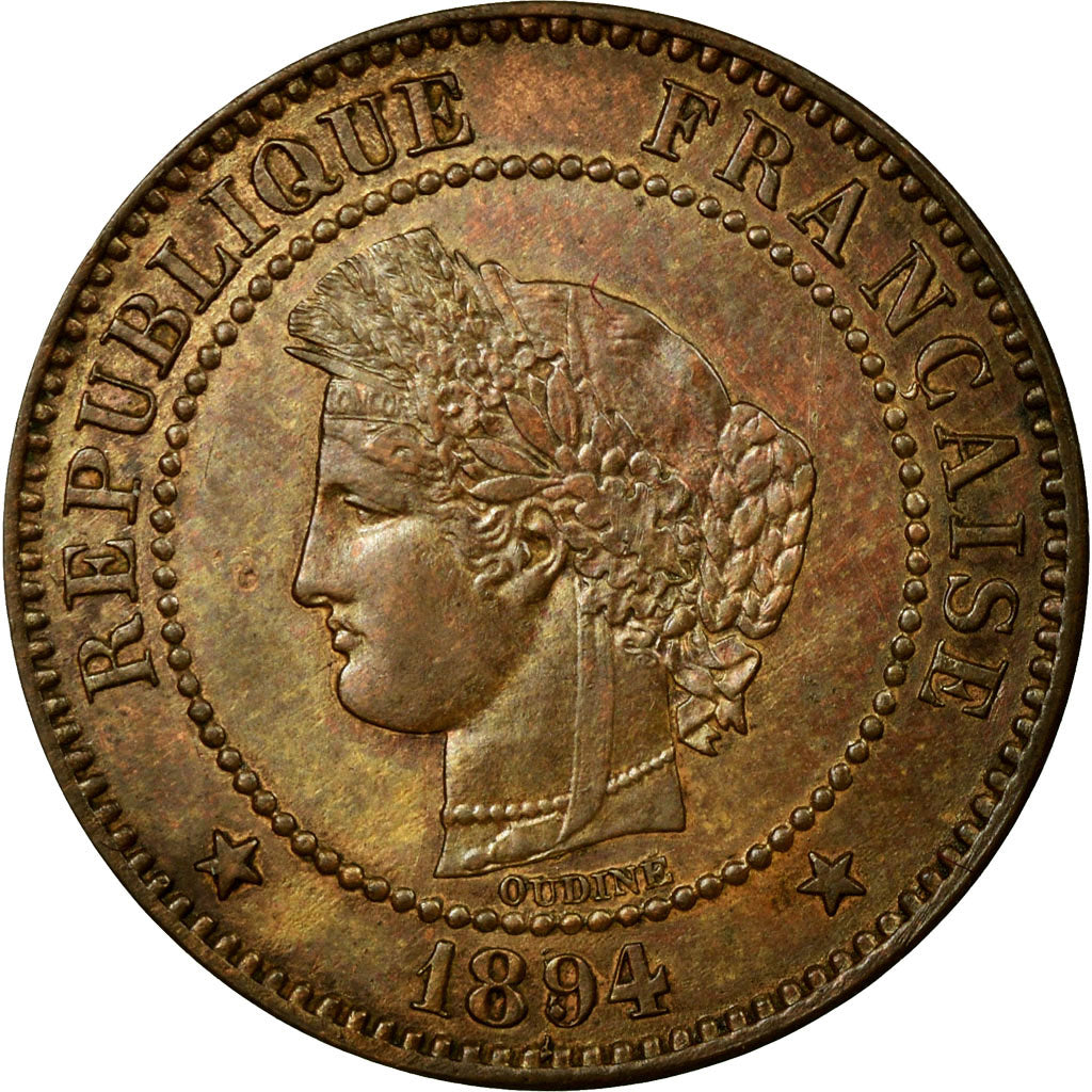 Coin, France, Cérès, 2 Centimes, 1894, Paris, AU(55-58), Bronze, Gadoury:105