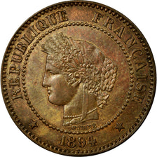 Coin, France, Cérès, 2 Centimes, 1894, Paris, AU(55-58), Bronze, Gadoury:105