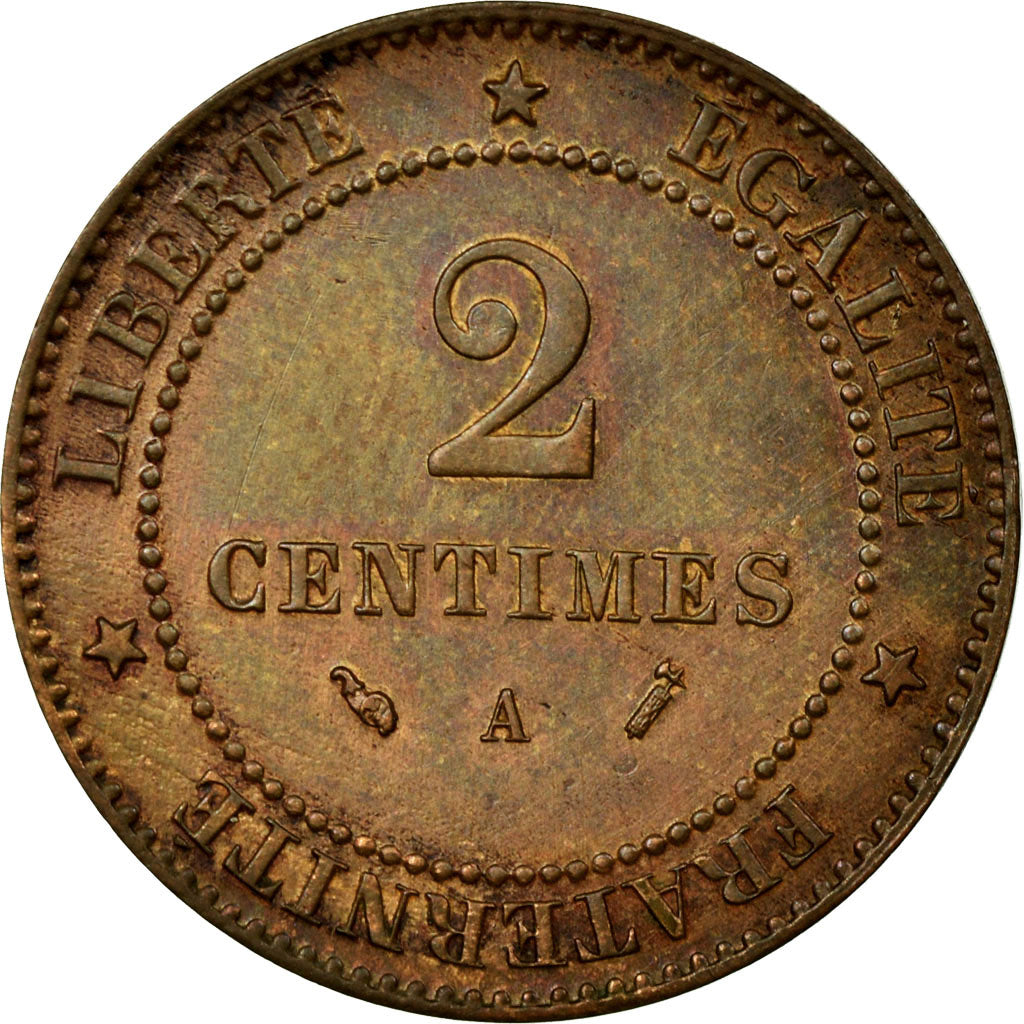 Coin, France, Cérès, 2 Centimes, 1894, Paris, AU(55-58), Bronze, Gadoury:105