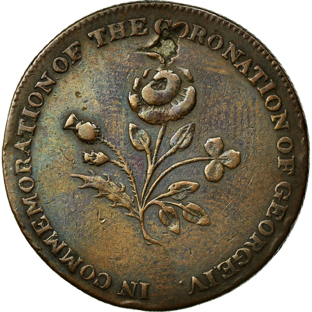Great Britain, Token, Coronation of George IV, 1821, EF(40-45), Copper