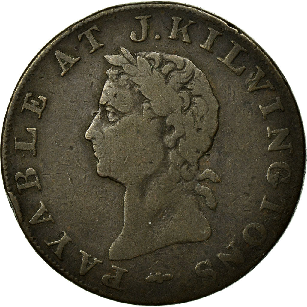 Moneta, Gran Bretagna, Middlesex, J Kilvington, Halfpenny Token, 1795, MB, Rame