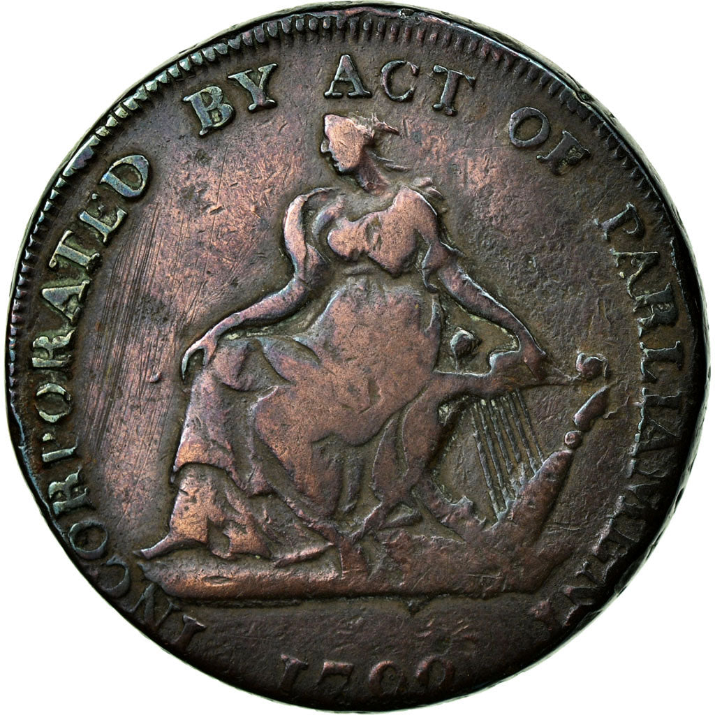 Monnaie, Ireland, Camac Kyan & Camac, Halfpenny Token, 1792, Dublin, TB+