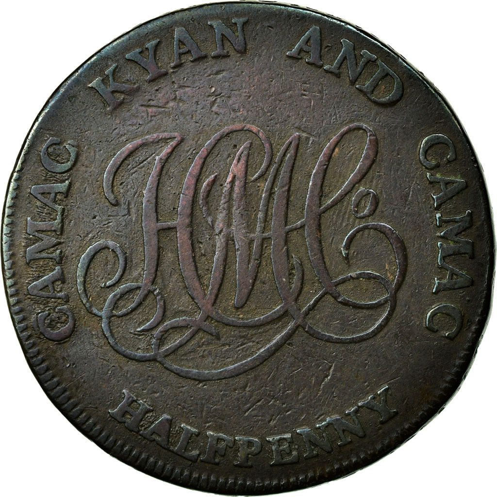 Coin, Ireland, Camac Kyan & Camac, Halfpenny Token, 1792, Dublin, VF(20-25)