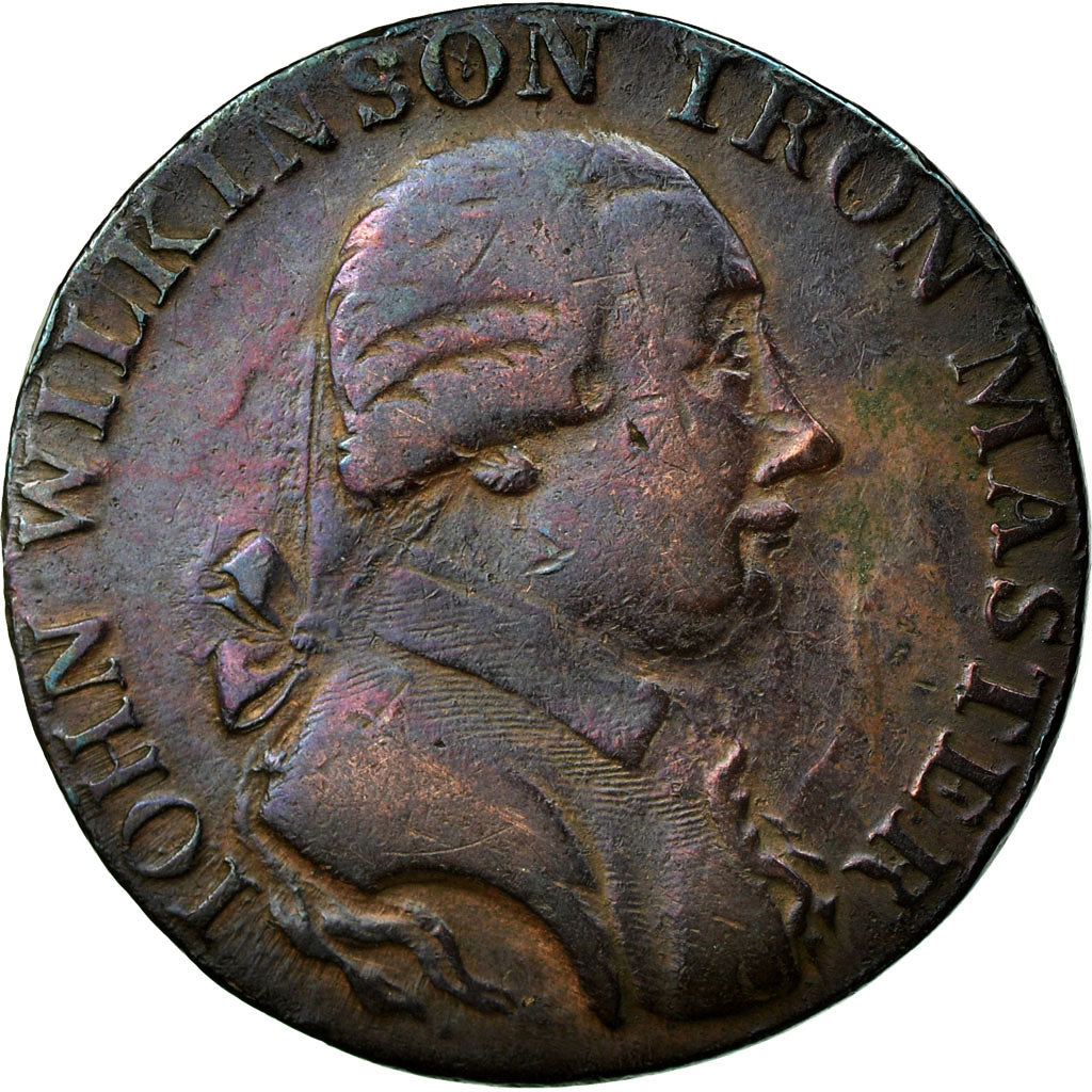 Munten, Groot Bretagne, Warwickshire, John Wilkinson, Halfpenny Token, Mule