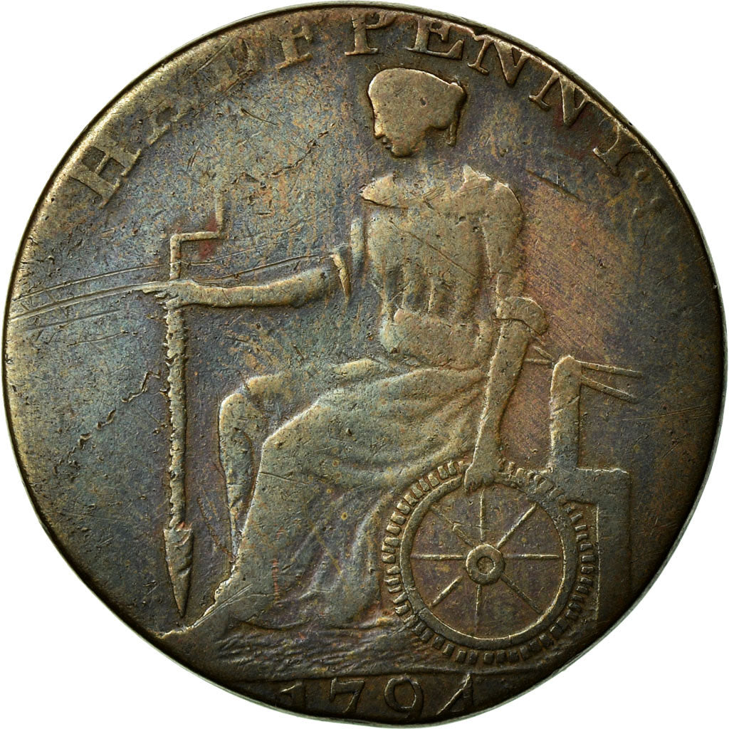 Moeda, Grã-Bretanha, Middlesex, National Series, Halfpenny Token, 1795