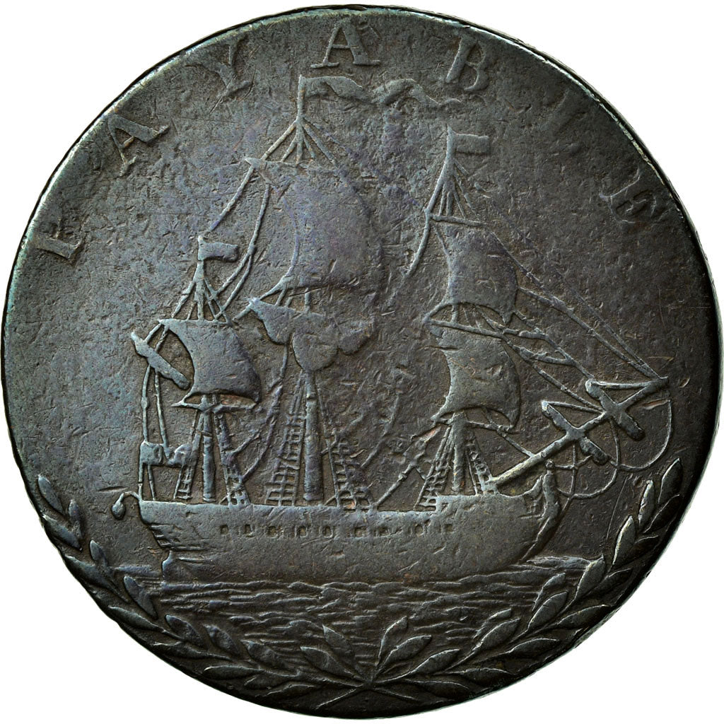 Monnaie, Grande-Bretagne, Hampshire, Halfpenny Token, 1794, Portsea, TB, Cuivre