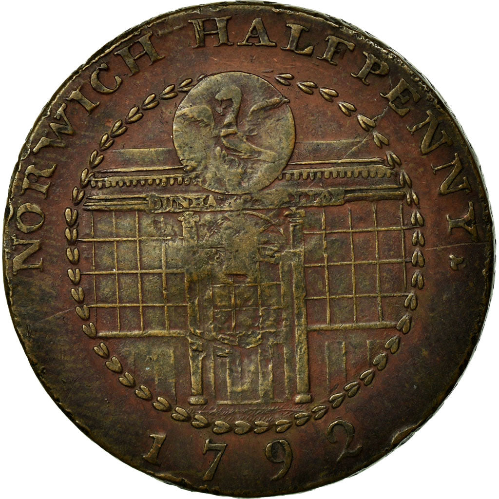 Moneta, Gran Bretagna, Norfolk, Halfpenny Token, 1792, Norwich, BB, Rame