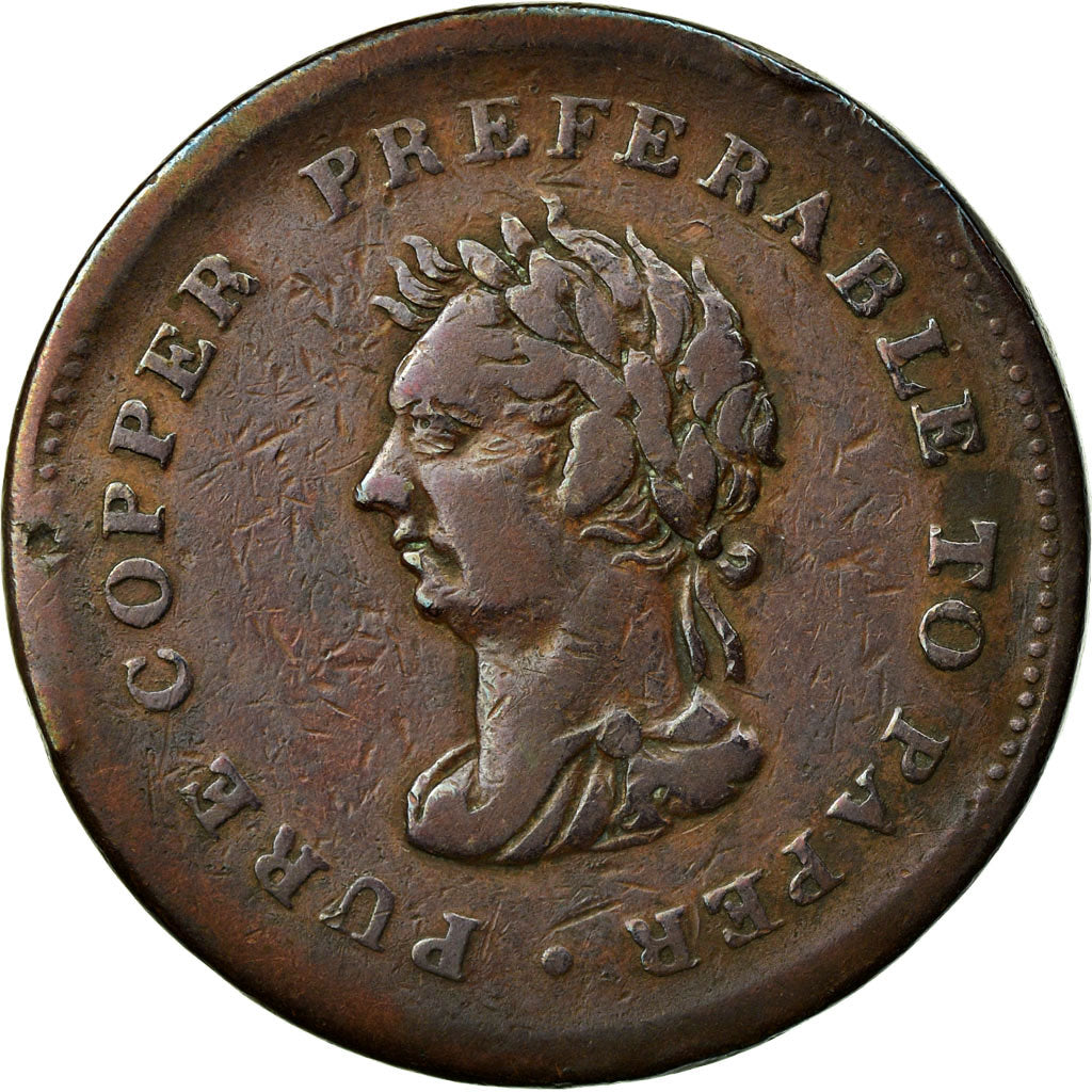 Moneta, Canada, Nova Scotia, Penny Token, 1838, VF(20-25), Miedź