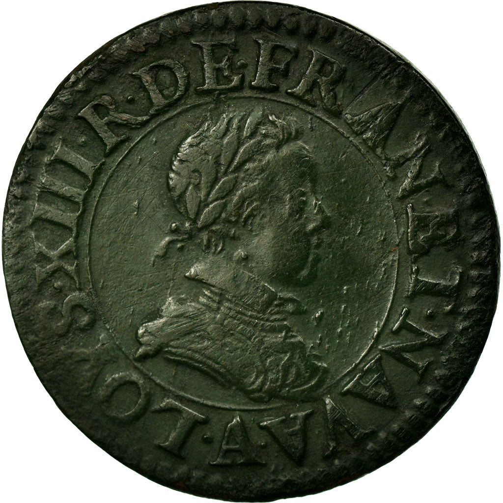 Moneta, Francja, Louis XIII, Double Tournois, 1611, Paris, EF(40-45), Miedź