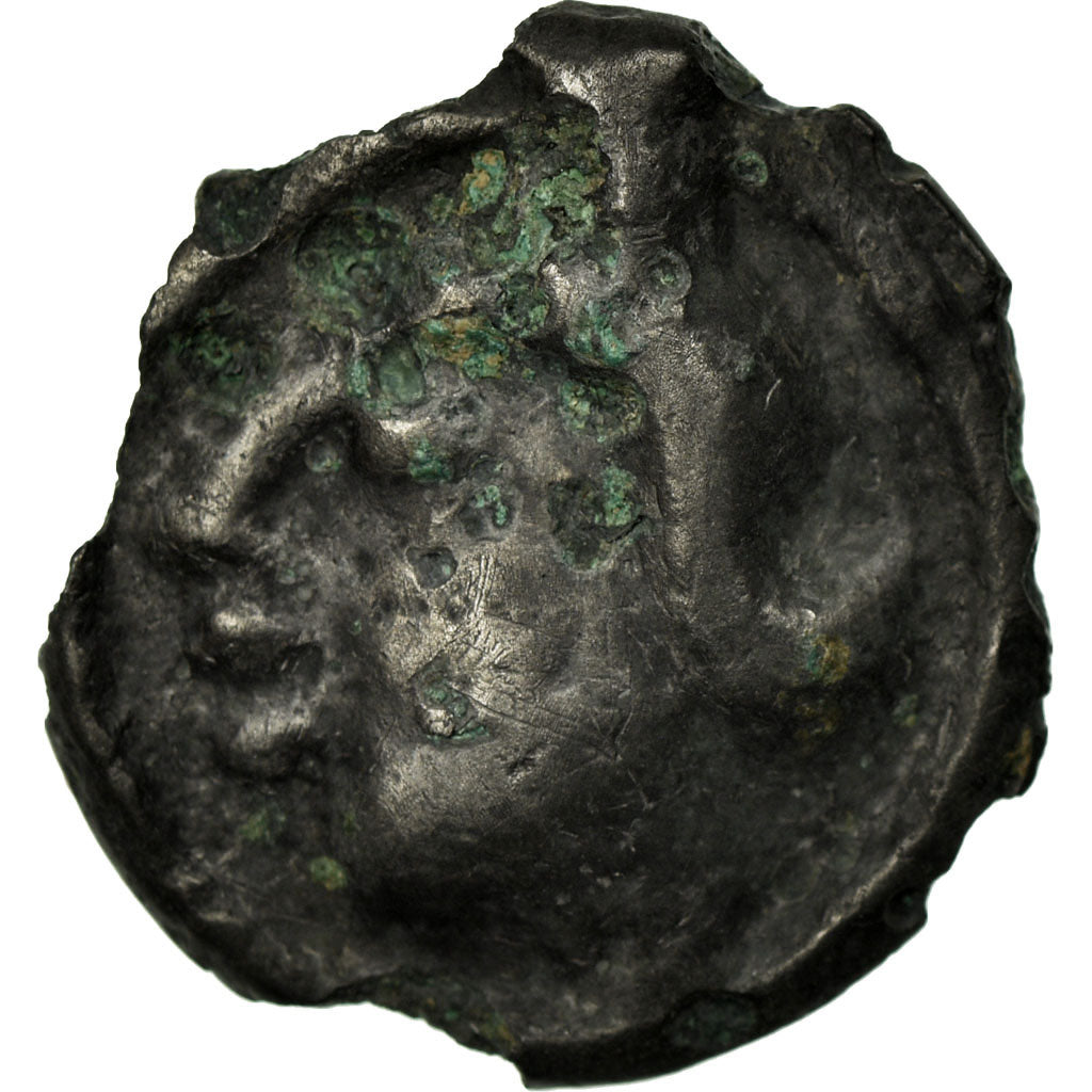 Coin, Bituriges, Potin à la grosse mèche, EF(40-45), Potin, Delestrée:manque.