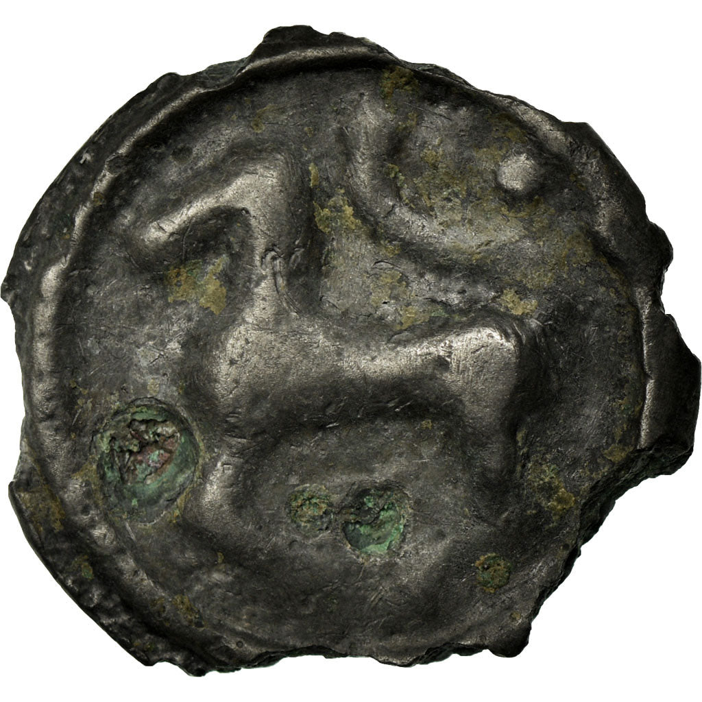 Coin, Bituriges, Potin à la grosse mèche, EF(40-45), Potin, Delestrée:manque.