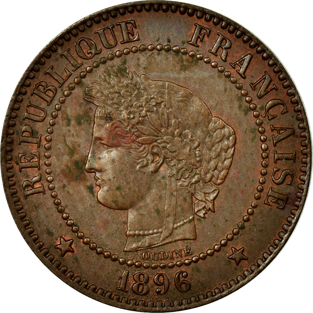Coin, France, Cérès, 2 Centimes, 1896, Paris, AU(55-58), Bronze, KM:827.1