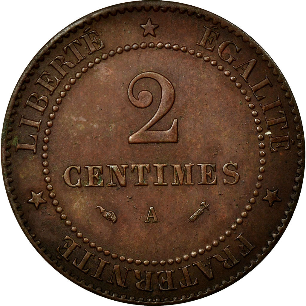 Coin, France, Cérès, 2 Centimes, 1896, Paris, AU(55-58), Bronze, KM:827.1
