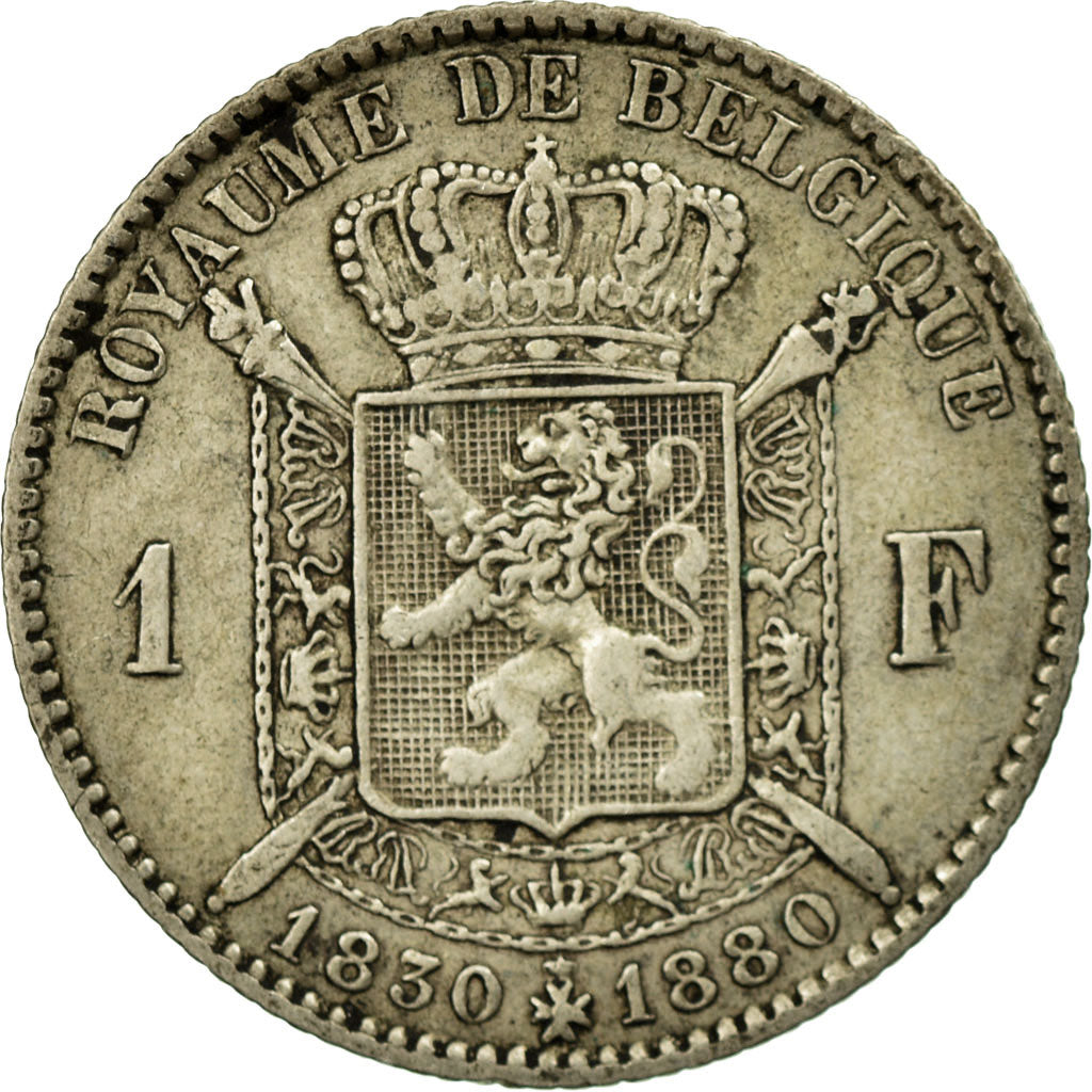 Coin, Belgium, Leopold II, Franc, 1880, VF(30-35), Silver, KM:38