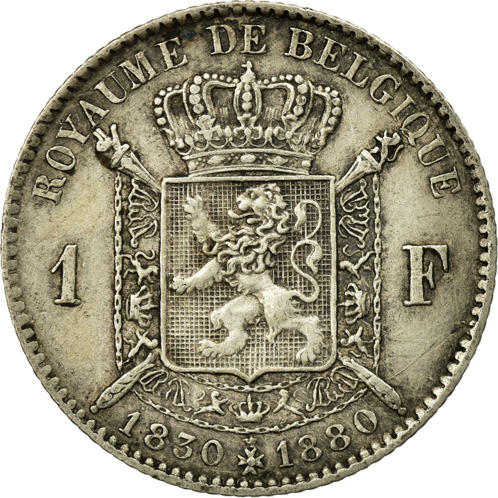 Coin, Belgium, Leopold II, Franc, 1880, VF(30-35), Silver, KM:38