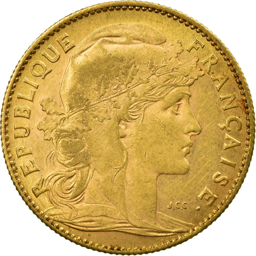 Munten, Frankrijk, Marianne, 10 Francs, 1905, Paris, ZF+, Goud, KM:846