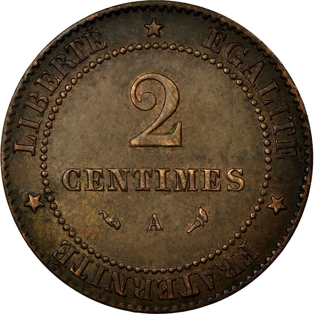 Coin, France, Cérès, 2 Centimes, 1897, Paris, AU(55-58), Bronze, KM:827.1