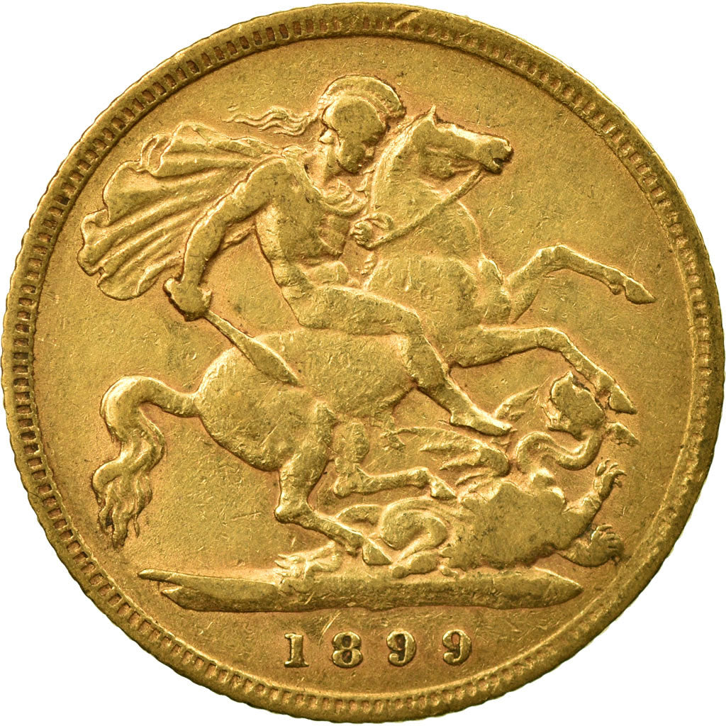 Coin, Great Britain, Victoria, 1/2 Sovereign, 1899, EF(40-45), Gold, KM:784