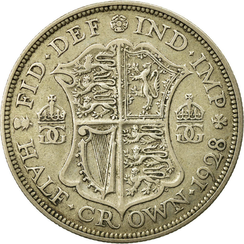 Coin, Great Britain, George V, 1/2 Crown, 1928, VF(30-35), Silver, KM:835