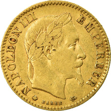 Moneda, Francia, Napoleon III, 10 Francs, 1864, Paris, BC+, Oro, KM:800.1