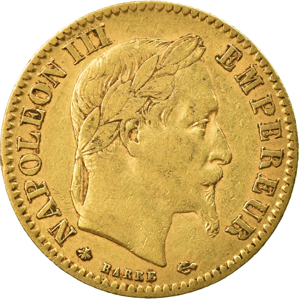 Munten, Frankrijk, Napoleon III, 10 Francs, 1865, Paris, FR+, Goud, KM:800.1