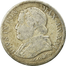 Moneta, DEPARTAMENTY WŁOSKIE, PAPAL STATES, Pius IX, Lira, 1866, Roma
