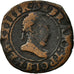 Moneda, Francia, Henri III, Double Tournois, 1589, Rouen, BC+, Cobre, CGKL:112