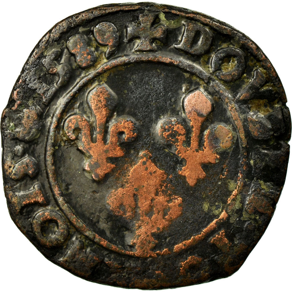 Coin, France, Henri III, Double Tournois, 1589, Rouen, VF(20-25), Copper