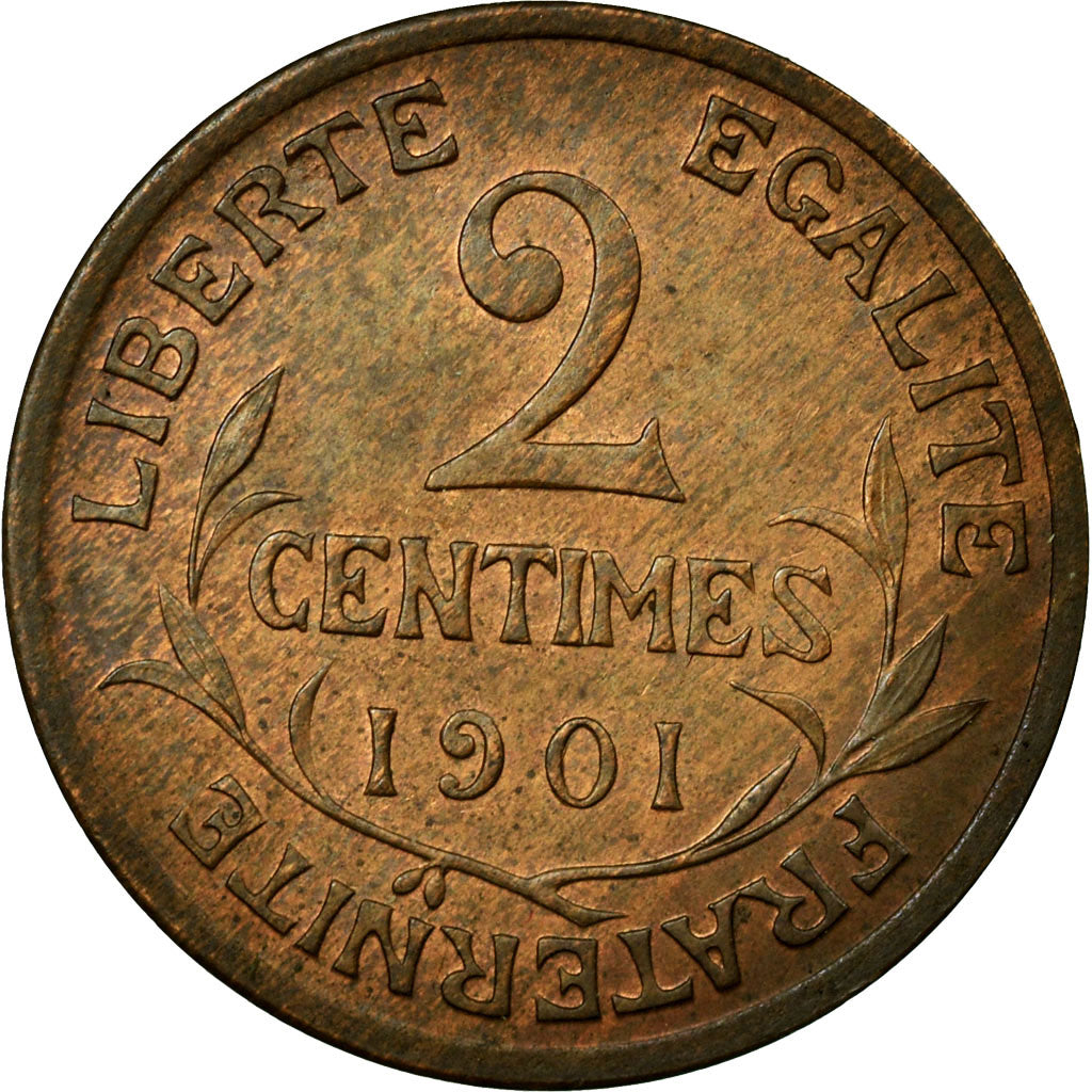 Coin, France, Dupuis, 2 Centimes, 1901, Paris, AU(55-58), Bronze, KM:841