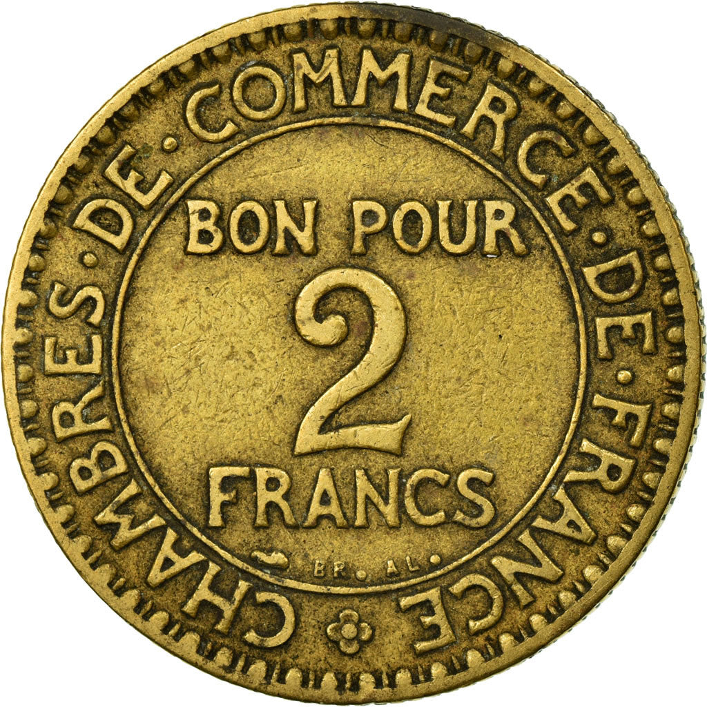 Coin, France, Chambre de commerce, 2 Francs, 1927, Paris, VF(30-35)